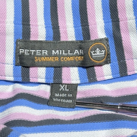 Peter Millar Golf Polo Sz XL Striped Palmetto Dunes Arthur Hills GC‎ Hilton Head - Picture 4 of 9